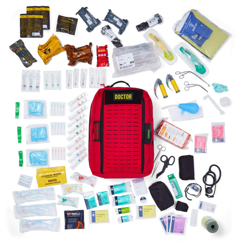 doctor response bag showing all the equipment inside